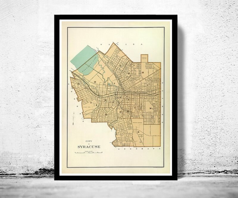 Old Map of Syracuse New York 1895 | Vintage Poster Wall Art Print | Wall Map Print | Old Map Print | Map Gift | Anniversary gift