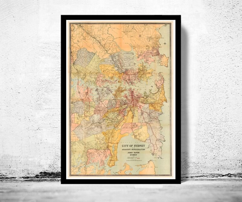 Old Map of Sydney and Suburbs 1903 Australia Vintage Map | Vintage Poster Wall Art Print | Wall Map Print | Old Map Print | Map Gift