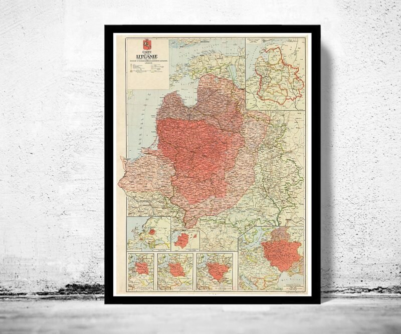 Old Map of Lithuania 1920 Vintage Map | Vintage Poster Wall Art Print | Wall Map Print | Old Map Print | Map Gift | Anniversary gift