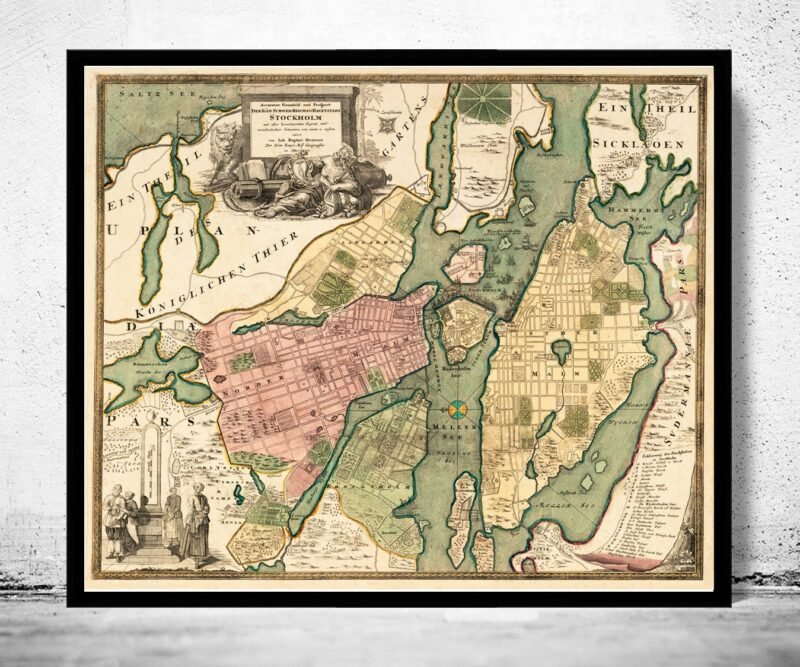 Old Map of Stockholm Sweden 1721 | Vintage Poster Wall Art Print | Wall Map Print | Old Map Print | Map Gift | Anniversary gift