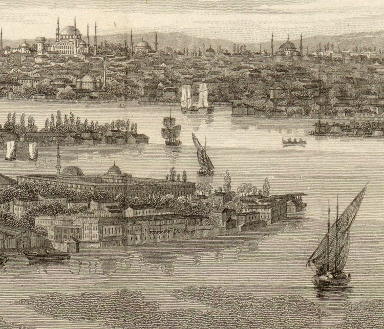 Old Constantinople Istanbul Panoramic View 1811 | Vintage Poster Wall Art Print | | Map Gift | Anniversary gift | Housewarming Gift