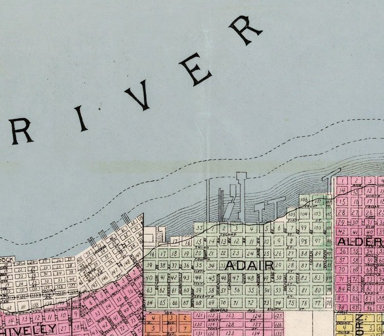 Astoria Oregon Old Map 1890 Vintage Map | Vintage Poster Wall Art Print | | Map Gift | Anniversary gift | Housewarming Gift