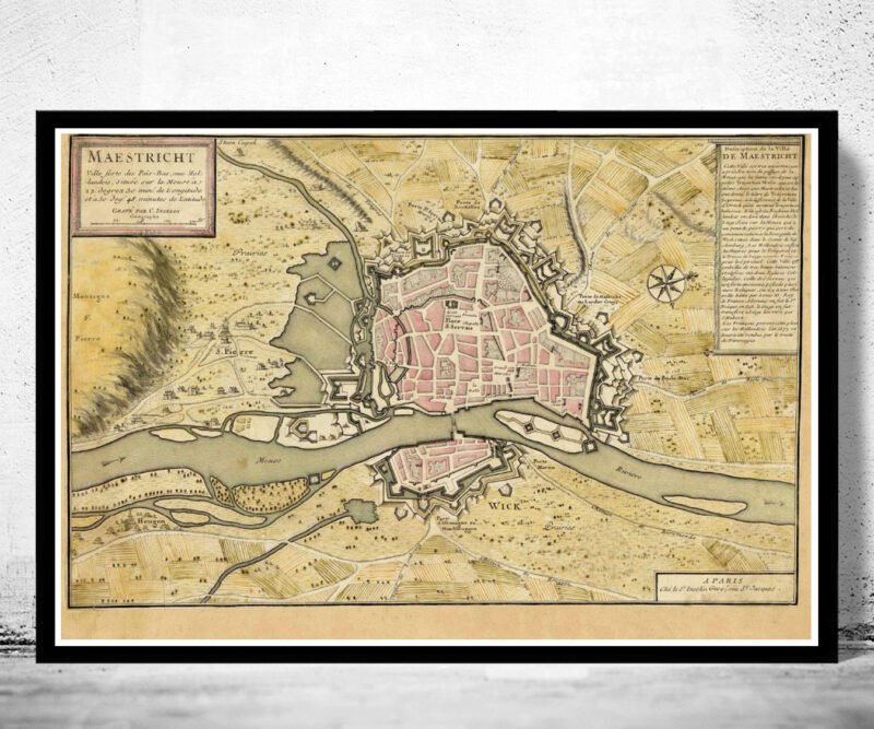 Old Map of Maastricht Netherlands 1700 Vintage Map | Vintage Poster Wall Art Print | Wall Map Print | Old Map Print | Map Gift