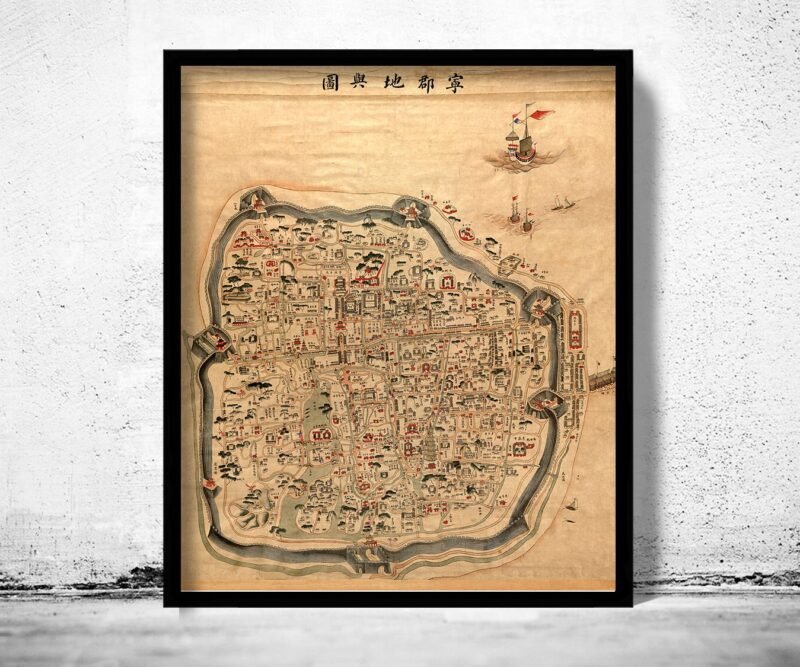 Old Map of Ningbo China 1846 Vintage Map | Vintage Poster Wall Art Print | Wall Map Print | Old Map Print | Map Gift | Anniversary gift