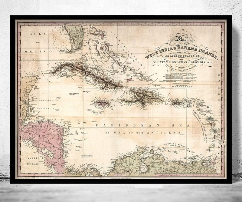 Old Map of Bahamas Bahama Islands 1831 Vintage Map | Vintage Poster Wall Art Print | Wall Map Print | Old Map Print | Map Gift