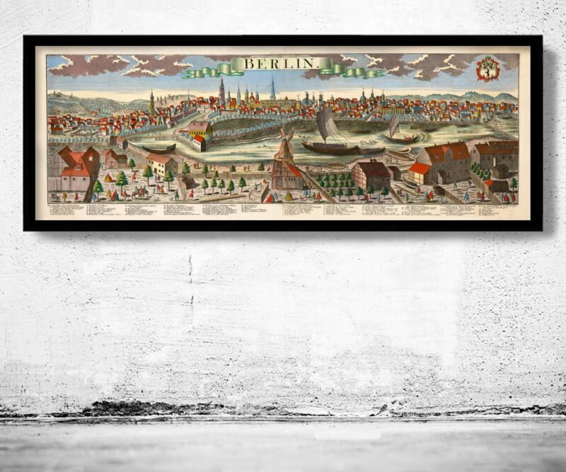 Old Panoramic View of Berlin Germany 1761 Vinatge Gravure Berlin | Vintage Poster Wall Art Print | Wall Map Print | Old Map Print | Map Gift