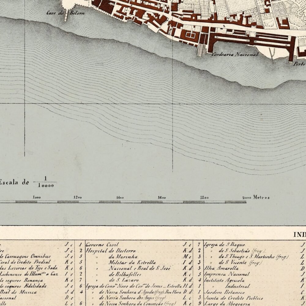 Old Map of Lisbon 1871 Portugal Mapa Antigo de Lisboa Vintage Map | Vintage Poster Wall Art Print | Wall Map Print | Old Map Print