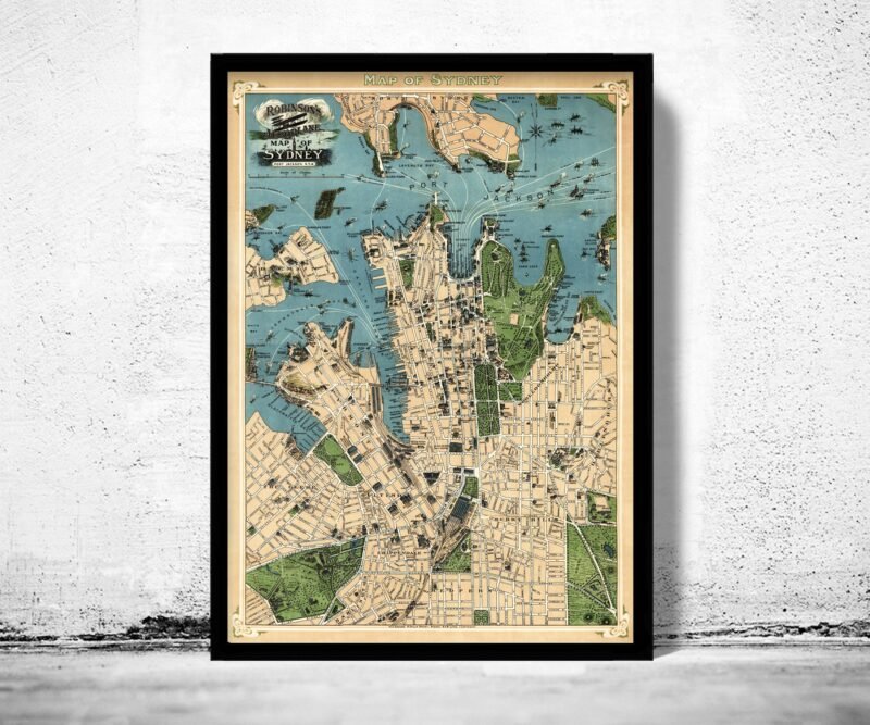 Old Map of Sydney Australia 1922 Vintage map | Vintage Poster Wall Art Print | Wall Map Print | Old Map Print | Map Gift | Anniversary gift