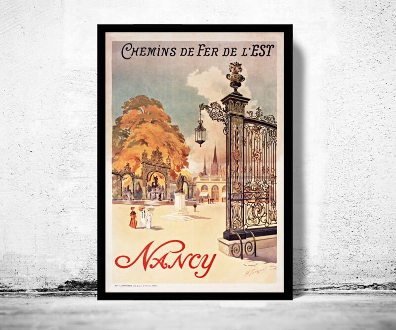 Vintage Poster Nancy France 1907 Travel Poster | Vintage Poster Wall Art Print | | Map Gift | Anniversary gift | Housewarming Gift