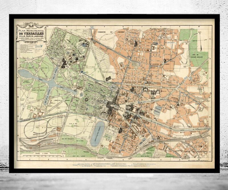 Old Map of Versailles France 1927 Vintage Map | Vintage Poster Wall Art Print | Wall Map Print | Old Map Print | Map Gift| Housewarming Gift