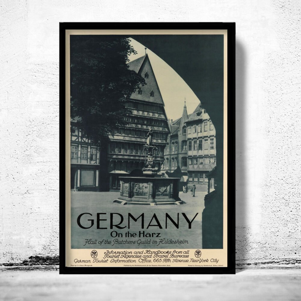 Vintage Poster of Germany, Travel Poster Tourism 1930-40 | Vintage Poster Wall Art Print | | Map Gift | Anniversary gift