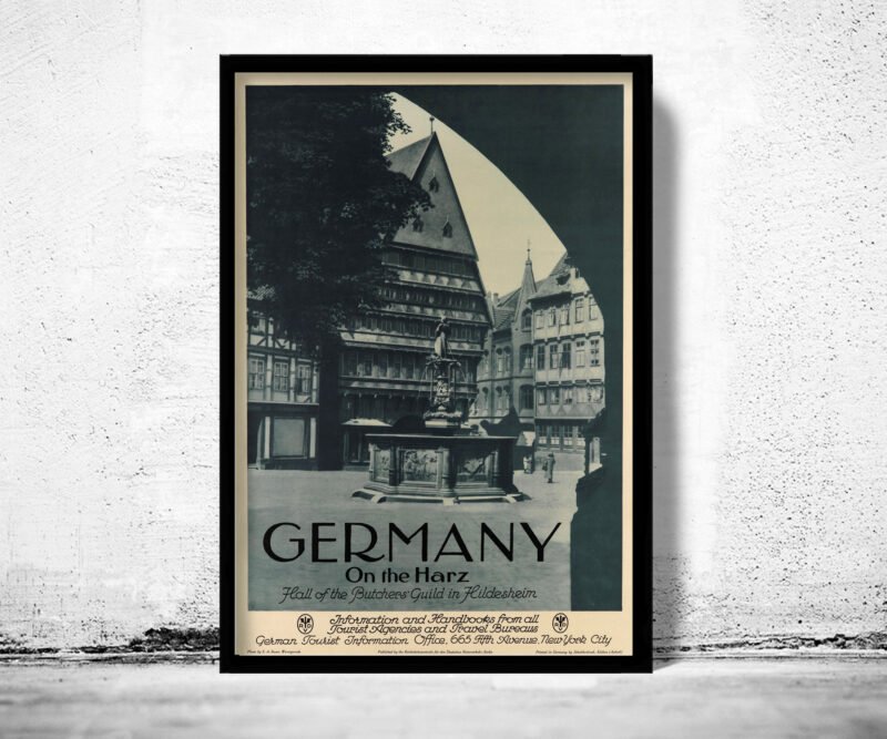 Vintage Poster of Germany, Travel Poster Tourism 1930-40 | Vintage Poster Wall Art Print | | Map Gift | Anniversary gift