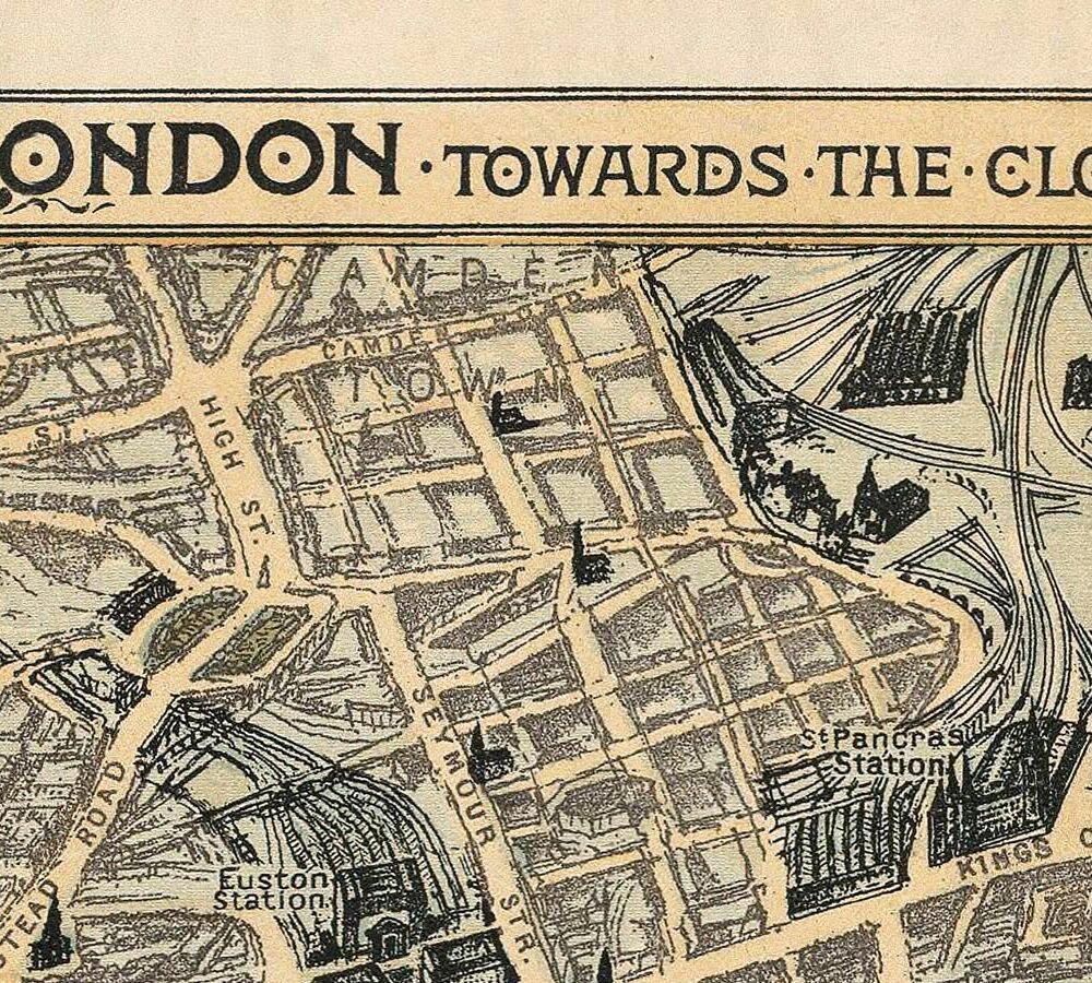 Old Map of London 1892 Birdseye View London Vintage Map | Vintage Poster Wall Art Print | Wall Map Print | Old Map Print | Map Gift