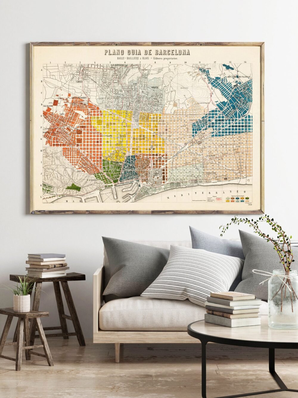 Old Map of Barcelona, Spain Cataluña 1910 Vintage map Barcelona | Vintage Poster Wall Art Print | Wall Map Print | Old Map Print | Map Gift