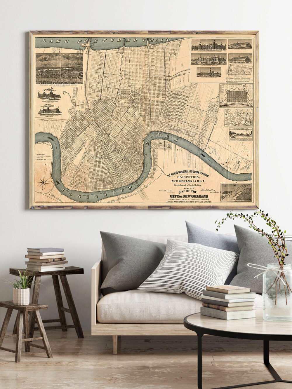 Old Map of New Orleans 1884 Vintage Map | Vintage Poster Wall Art Print | Wall Map Print | Old Map Print | Map Gift | Anniversary gift