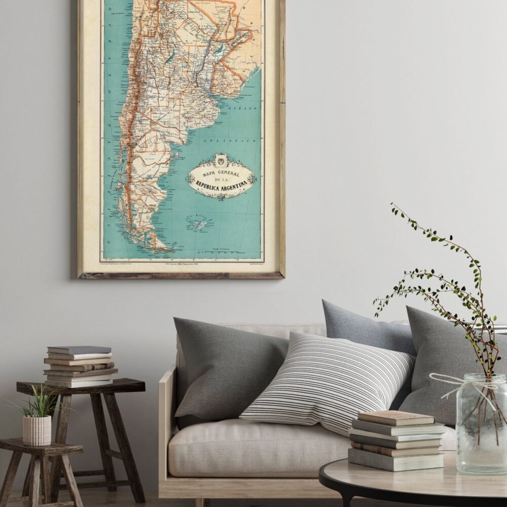 Old Map Argentina 1888 Vintage Map | Vintage Poster Wall Art Print | Wall Map Print | Old Map Print | Map Gift | Anniversary gift