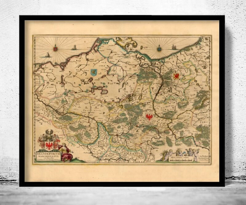 Old Map of Brandenburg 1699 Germany Vintage map | Vintage Poster Wall Art Print | | Map Gift | Anniversary gift | Housewarming Gift