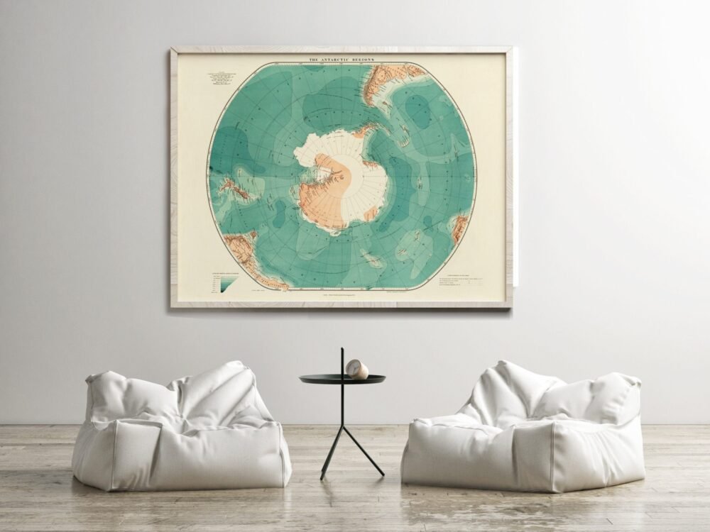 Old Map of Antarctica 1923 Vintage Map of Antarctica | World Map Gift World Map Print | Vintage World Map | World Map Wall Art | Map Gift