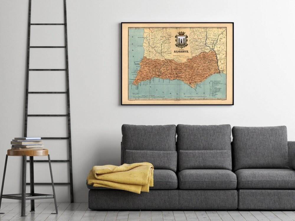 Old Map of Algarve Portugal 1920 Vintage Map| Vintage Poster Wall Art Print | Vintage Map of Algarve Wall Map Print | Old Map Print