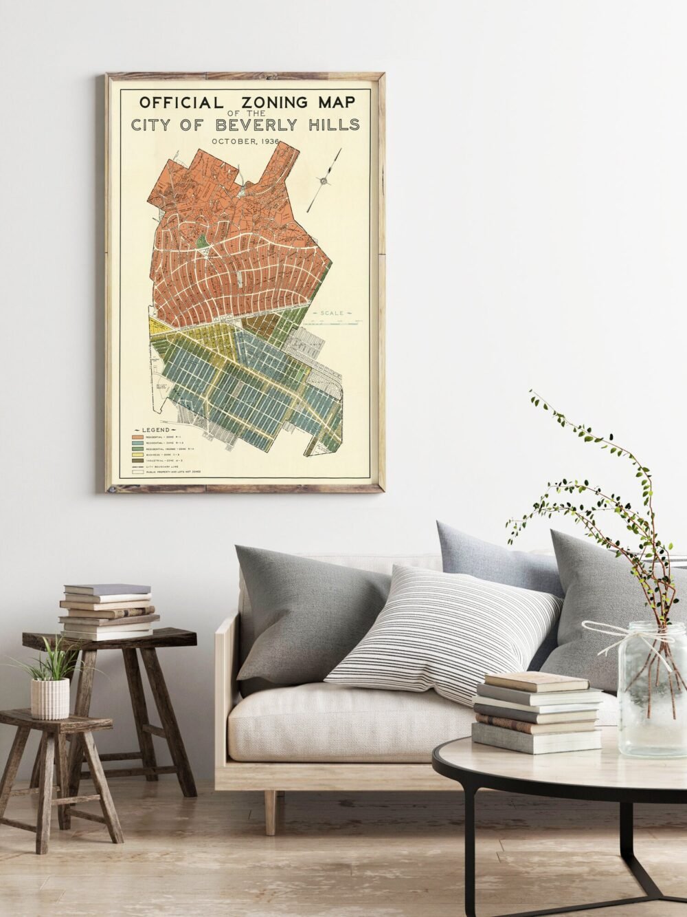 Old Map of Beverly Hills California 1936 Vintage Map | Vintage Poster Wall Art Print | Wall Map Print | Old Map Print | Map Gift