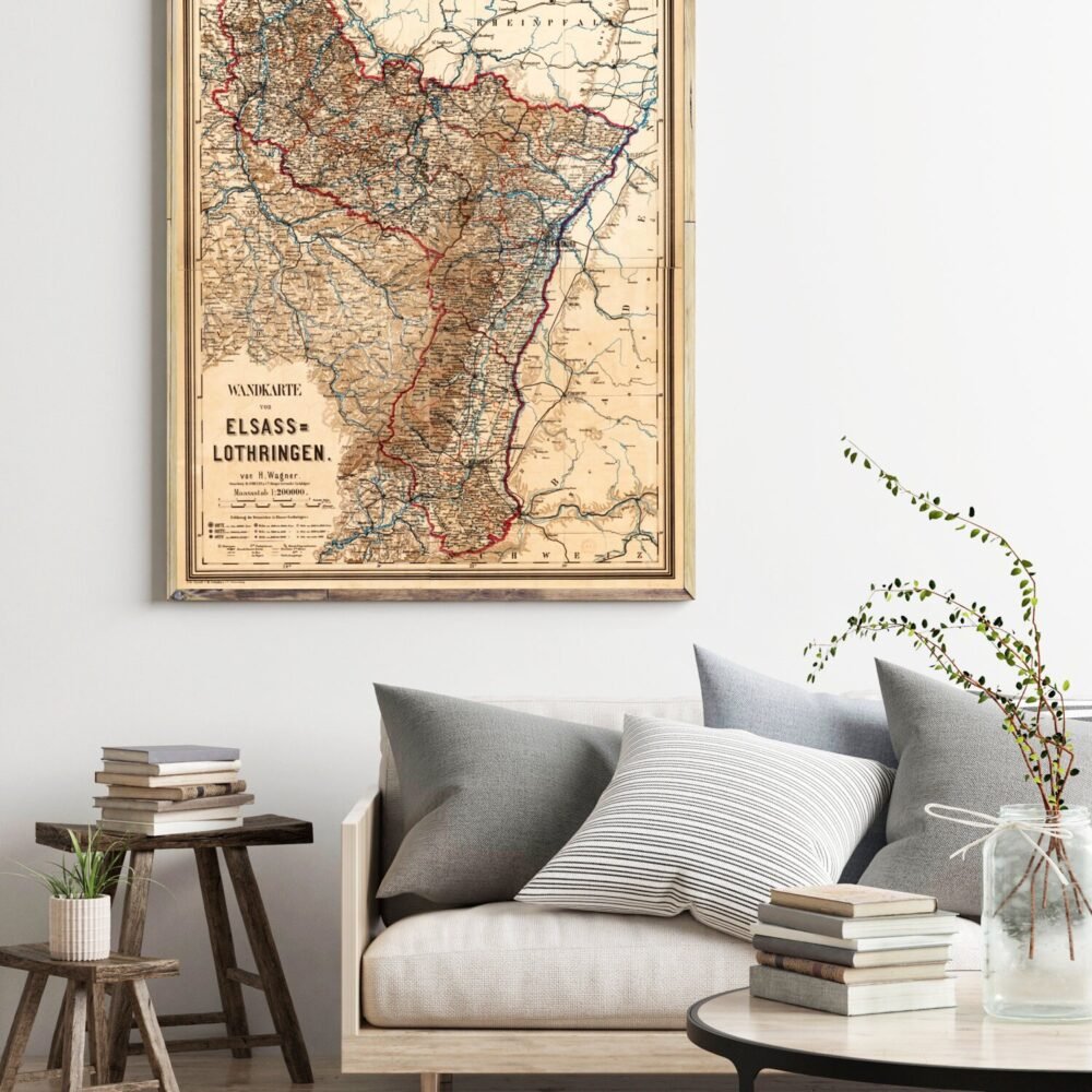 Old Map of Alsace-Lorraine Alsace-Moselle 1885 | Vintage Poster Wall Art Print | Wall Map Print | Old Map Print | Map Gift