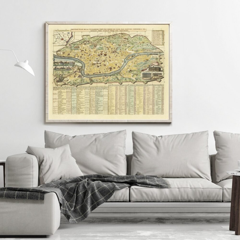 Old Map of Rome Italy 1719 Vintage Map of Rome | Vintage Poster Wall Art Print | Wall Map Print | Old Map Print | Map Gift