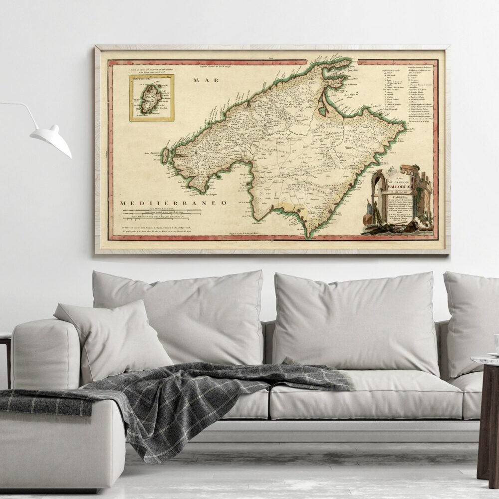 Old Map of Mallorca Island Spain 1773 Mapa Viejo de Mallorca | Vintage Poster Wall Art Print | Wall Map Print | Old Map Print | Map Gift