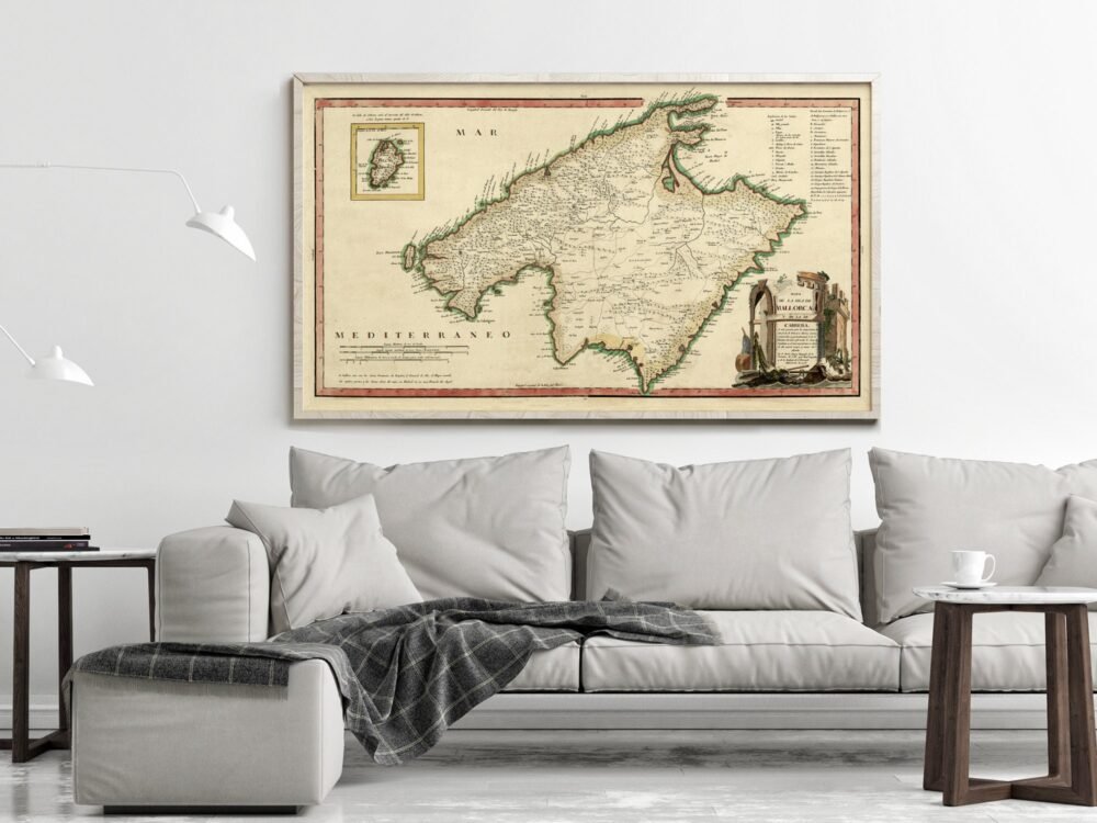 Old Map of Mallorca Island Spain 1773 Mapa Viejo de Mallorca | Vintage Poster Wall Art Print | Wall Map Print | Old Map Print | Map Gift