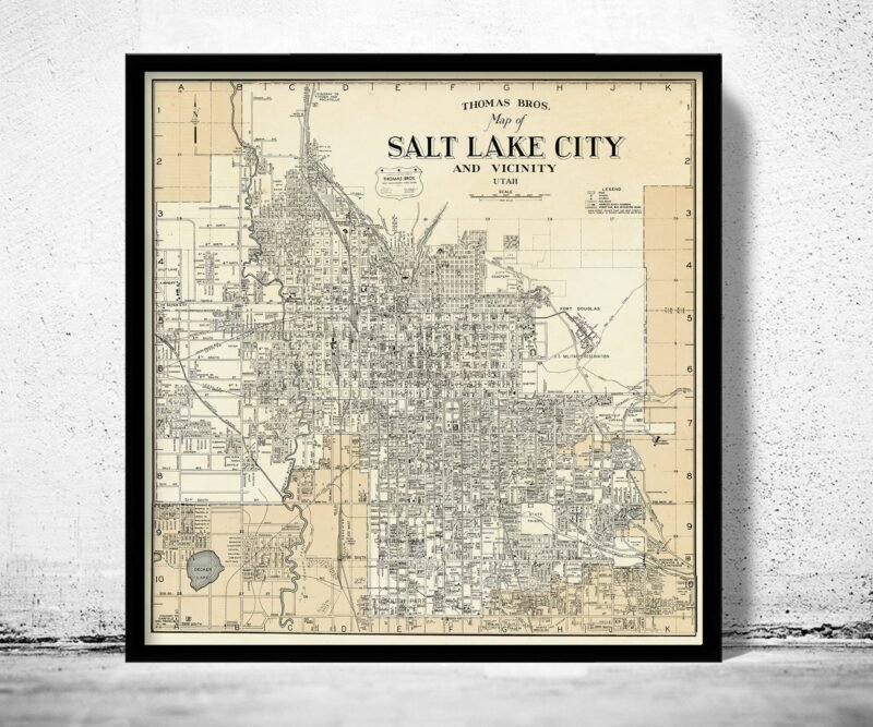 Old Map of Salt Lake City Utah 1935 Vintage Map | Vintage Poster Wall Art Print | Wall Map Print | Old Map Print | Map Gift