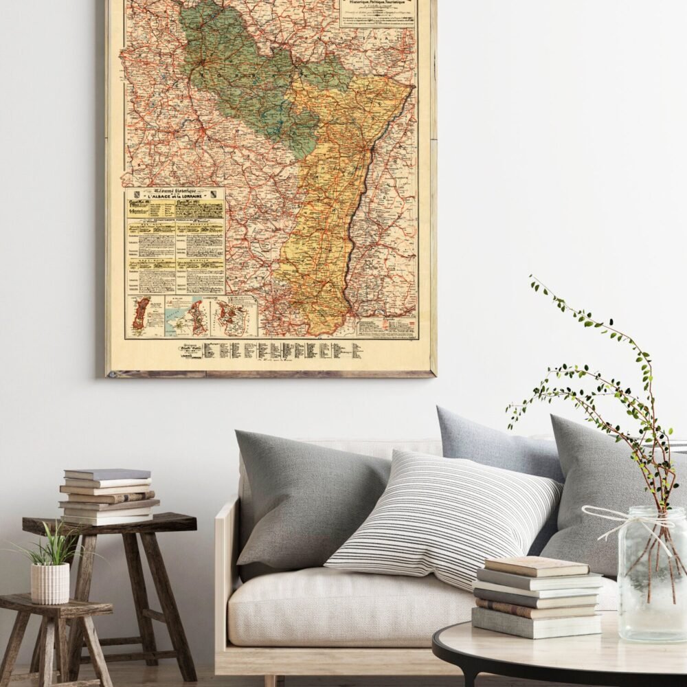 Old Map of Alsace-Lorraine Alsace-Moselle 1919 Vintage Map | Vintage Poster Wall Art Print | Wall Map Print | Old Map Print | Map Gift