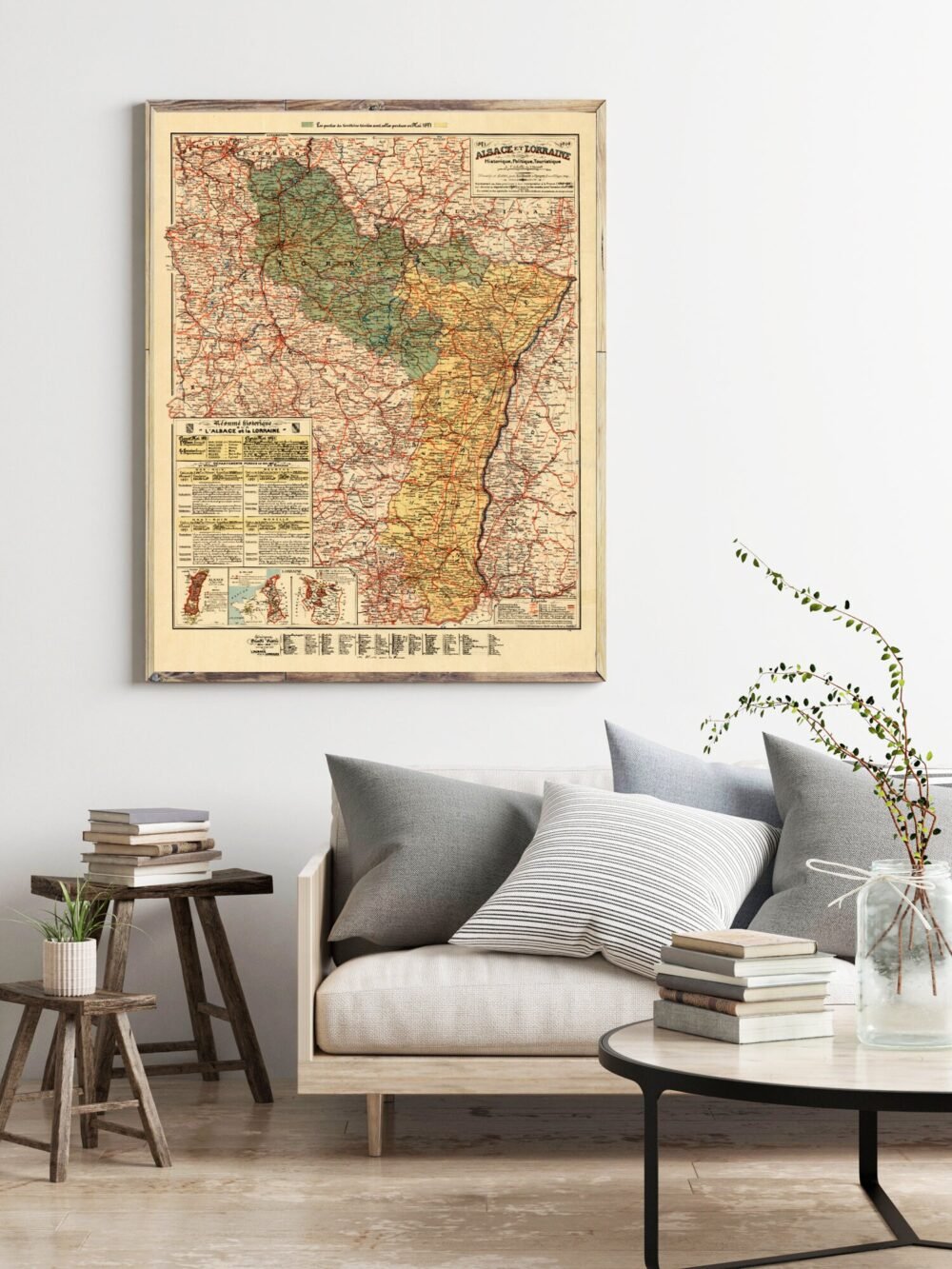 Old Map of Alsace-Lorraine Alsace-Moselle 1919 Vintage Map | Vintage Poster Wall Art Print | Wall Map Print | Old Map Print | Map Gift