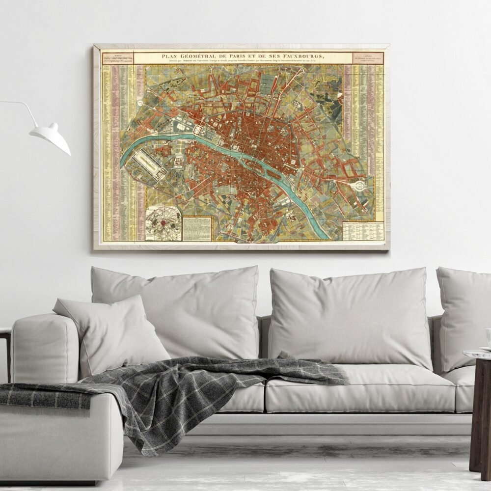 Old Map of Paris 1797 Vintage Map of Paris | Paris Wall Map | Vintage Poster Wall Art Print | Wall Map Print | Old Map Print | Map Gift