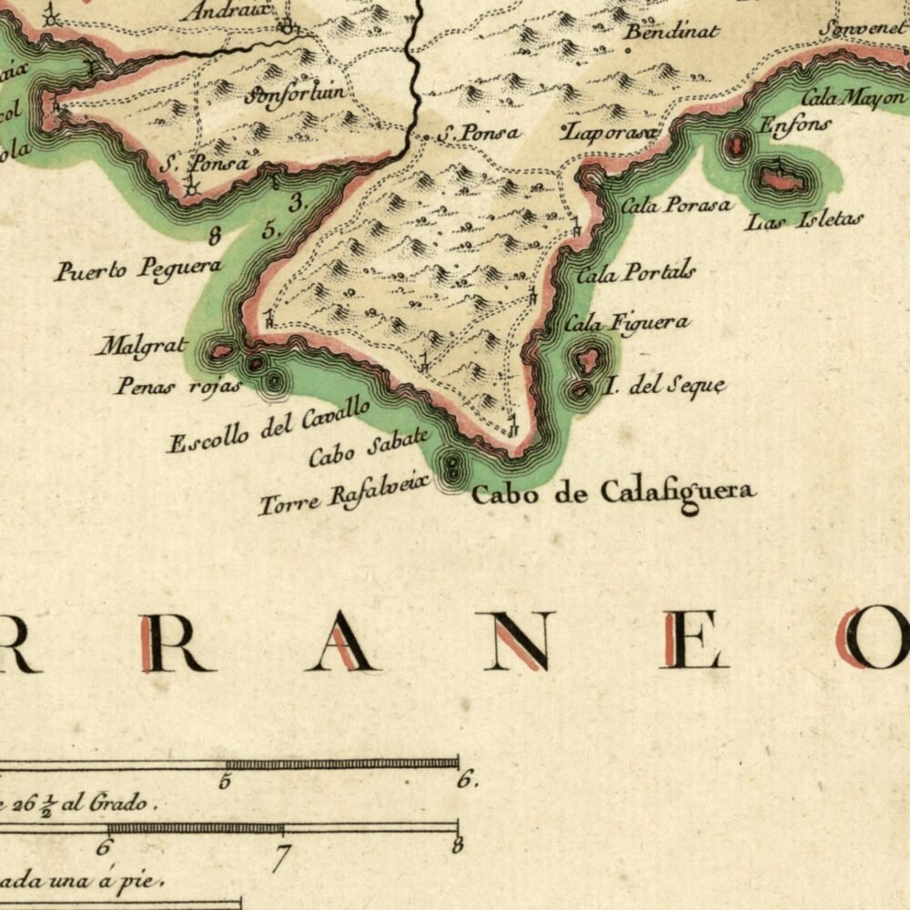 Old Map of Mallorca Island Spain 1773 Mapa Viejo de Mallorca | Vintage Poster Wall Art Print | Wall Map Print | Old Map Print | Map Gift