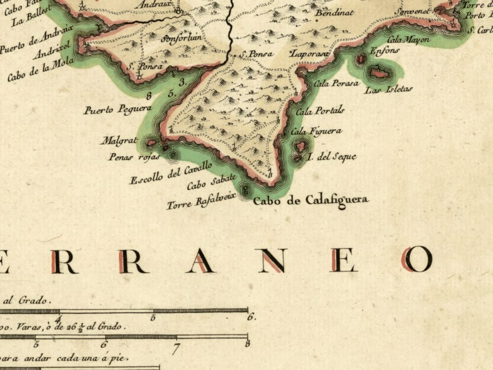Old Map of Mallorca Island Spain 1773 Mapa Viejo de Mallorca | Vintage Poster Wall Art Print | Wall Map Print | Old Map Print | Map Gift