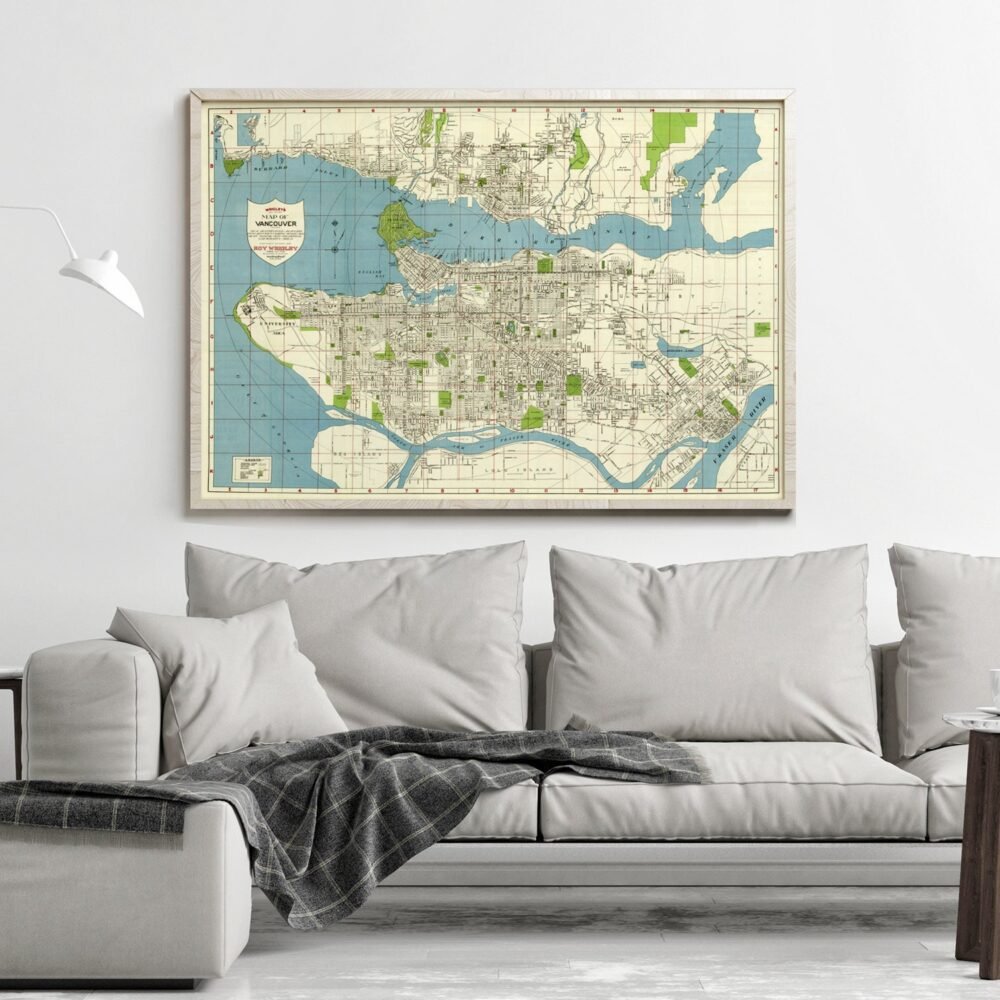 Old Map of Vancouver British Columbia Canada Vancouver BC Map Vintage Map | Vintage Poster Wall Art Print | Wall Map Print | Old Map Print