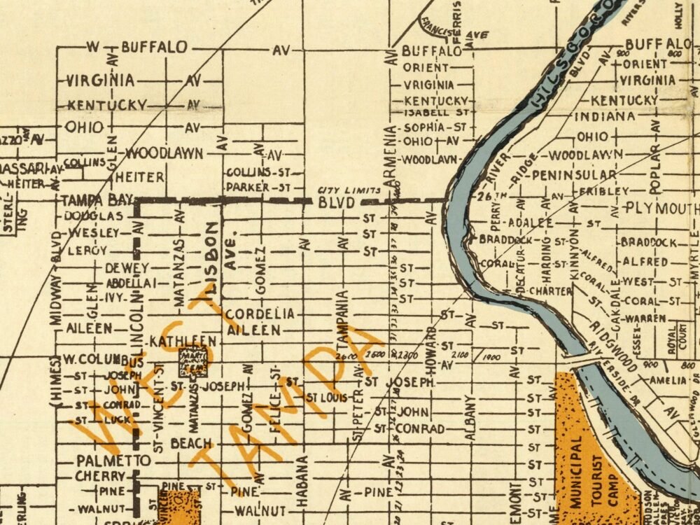 Old Map of Tampa Florida 1947 Vintage Map of Tampa City Florida| Vintage Poster Wall Art Print | Wall Map Print | Old Map Print | Map Gift