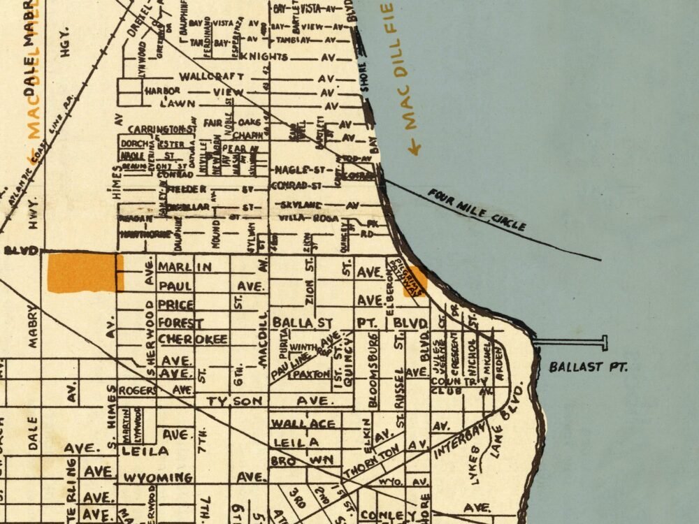 Old Map of Tampa Florida 1947 Vintage Map of Tampa City Florida| Vintage Poster Wall Art Print | Wall Map Print | Old Map Print | Map Gift