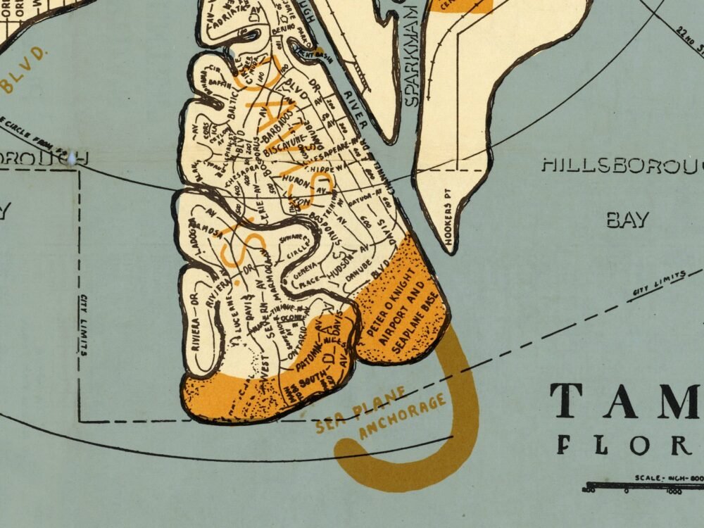 Old Map of Tampa Florida 1947 Vintage Map of Tampa City Florida| Vintage Poster Wall Art Print | Wall Map Print | Old Map Print | Map Gift