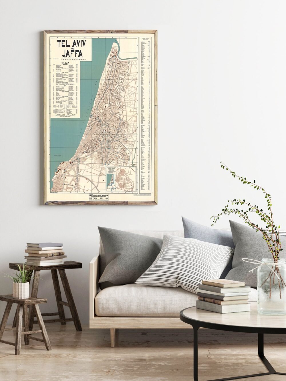 Old Map of Tel Aviv Jaffa Israel 1936 Vintage Map | Vintage Poster Wall Art Print | Wall Map Print | Old Map Print | Map Gift