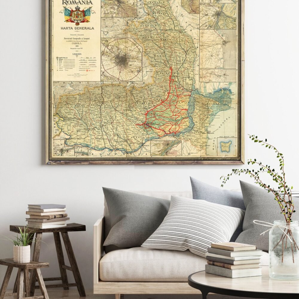 Old Map of Romania 1911 Vintage Map | Vintage Poster Wall Art Print | Wall Map Print | Old Map Print | Map Gift | Anniversary gift