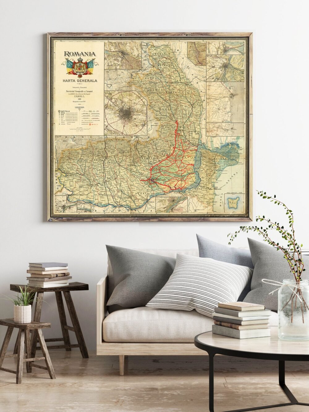 Old Map of Romania 1911 Vintage Map | Vintage Poster Wall Art Print | Wall Map Print | Old Map Print | Map Gift | Anniversary gift