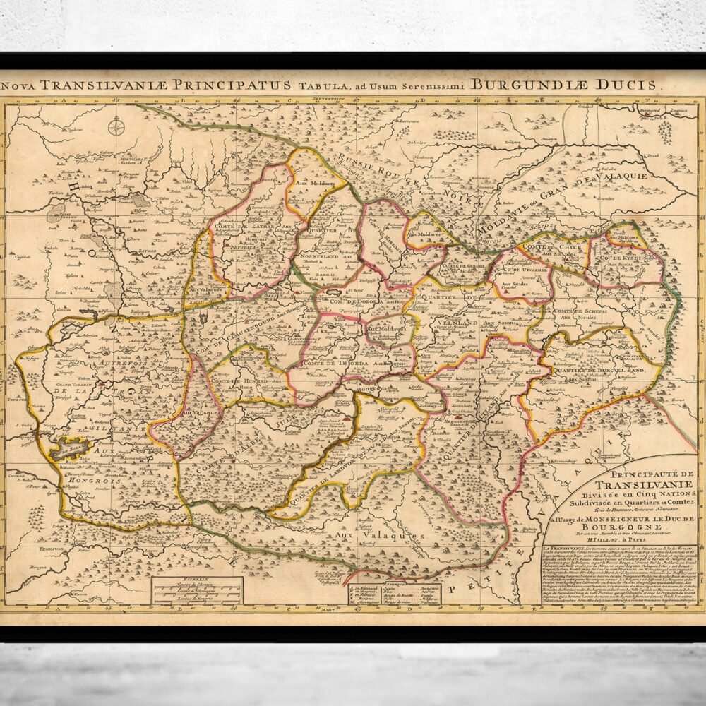Old Map of Transylvania Romania 1708 Vintage Map | Vintage Poster Wall Art Print | Wall Map Print | Old Map Print | Map Gift