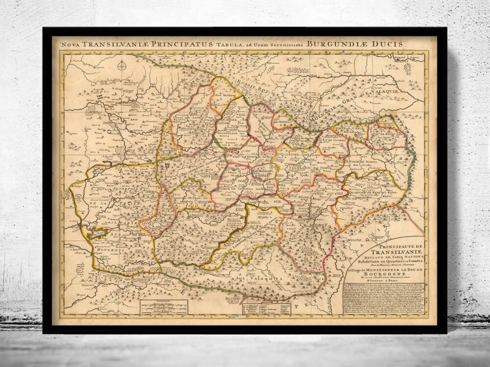Old Map of Transylvania Romania 1708 Vintage Map | Vintage Poster Wall Art Print | Wall Map Print | Old Map Print | Map Gift