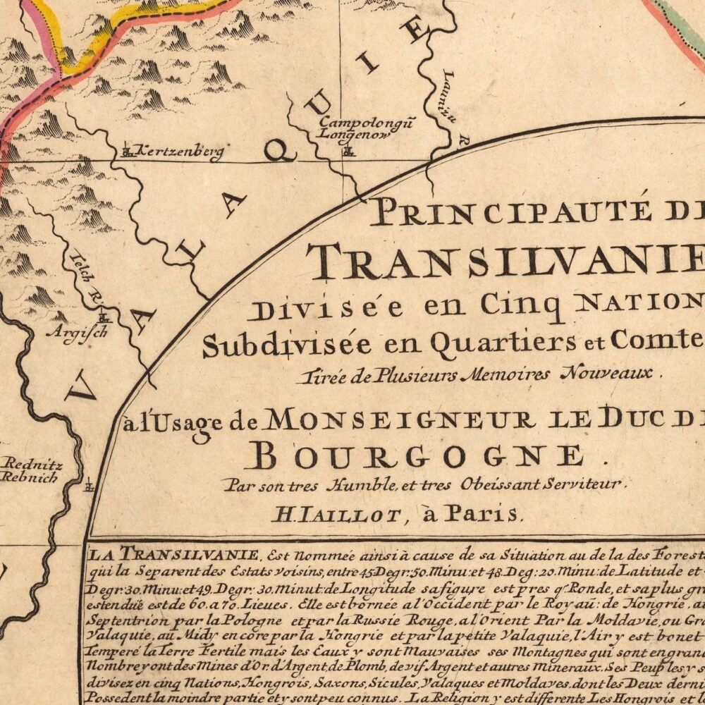 Old Map of Transylvania Romania 1708 Vintage Map | Vintage Poster Wall Art Print | Wall Map Print | Old Map Print | Map Gift