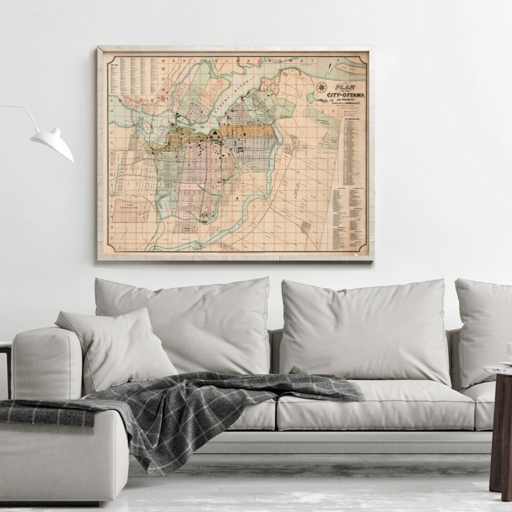 Old Map of Ottawa Canada 1895 Vintage Map | Vintage Poster Wall Art Print | Wall Map Print | Old Map Print | Map Gift | Anniversary gift