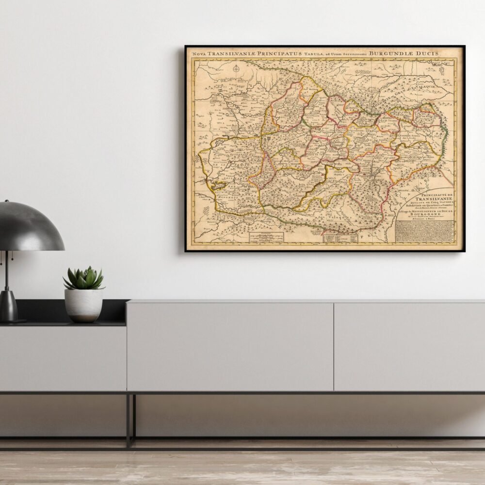 Old Map of Transylvania Romania 1708 Vintage Map | Vintage Poster Wall Art Print | Wall Map Print | Old Map Print | Map Gift
