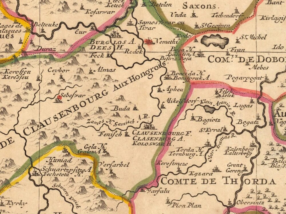 Old Map of Transylvania Romania 1708 Vintage Map | Vintage Poster Wall Art Print | Wall Map Print | Old Map Print | Map Gift
