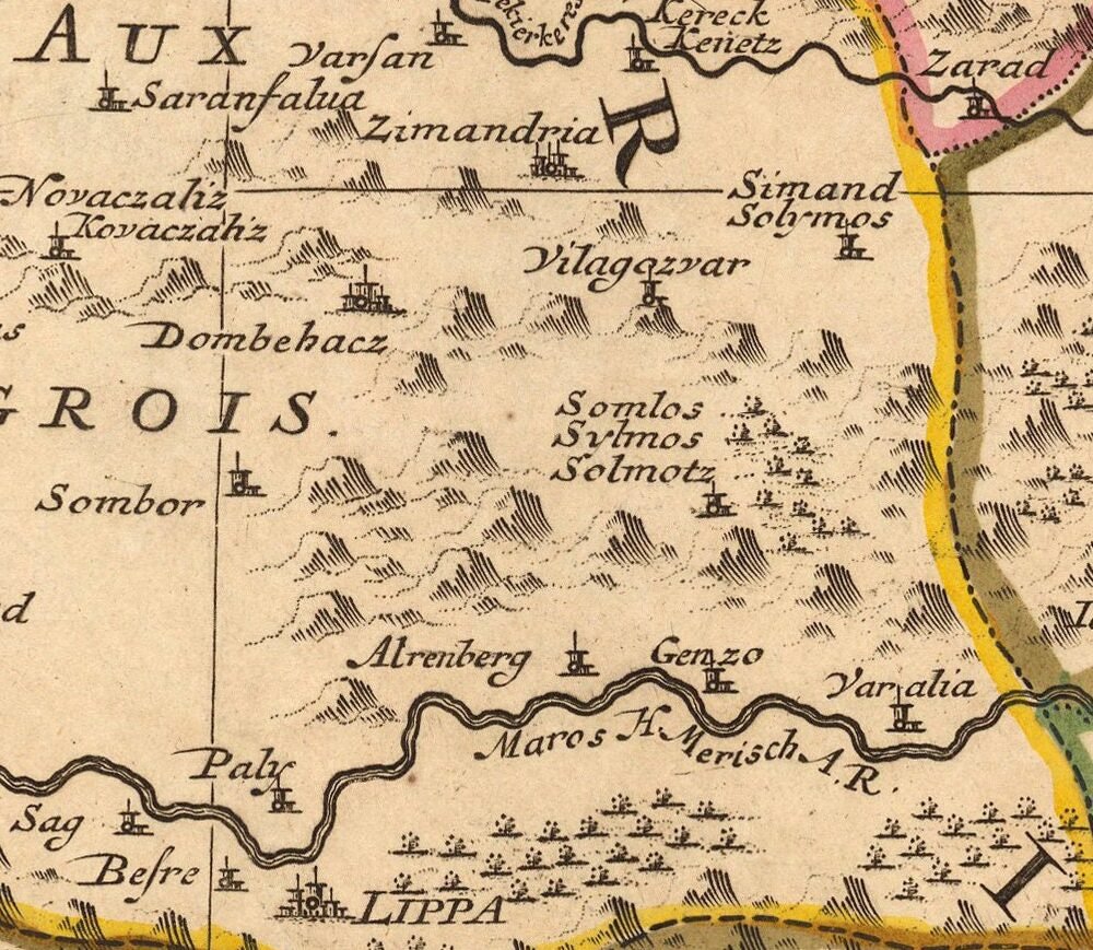 Old Map of Transylvania Romania 1708 Vintage Map | Vintage Poster Wall Art Print | Wall Map Print | Old Map Print | Map Gift