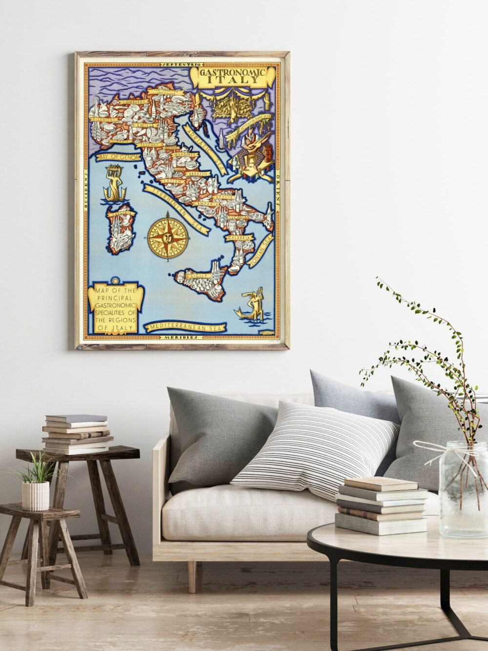 Old Map of Italy Gastronomy Map 1931 Vintage Map | Vintage Poster Wall Art Print | Wall Map Print | Old Map Print | Map Gift