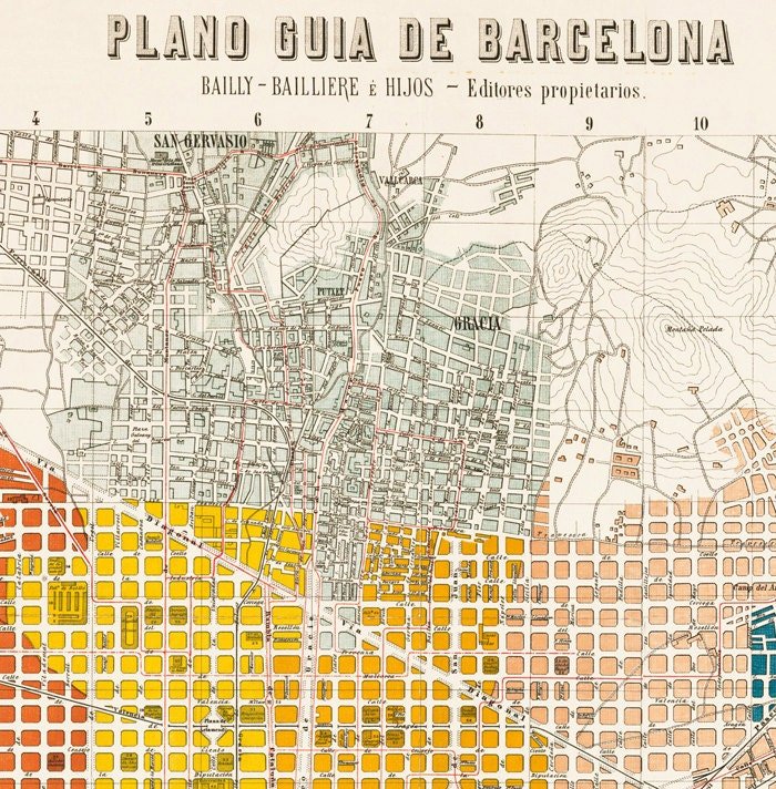 Old Map of Barcelona, Spain Cataluña 1910 Vintage map Barcelona | Vintage Poster Wall Art Print | Wall Map Print | Old Map Print | Map Gift